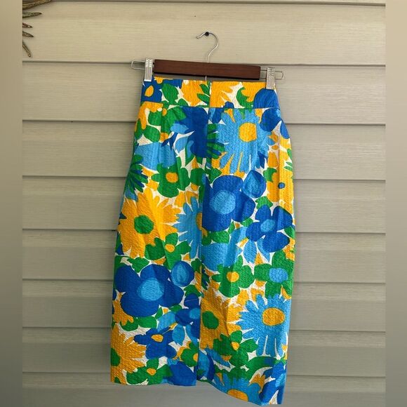 J. Crew Morning Floral Tie Waist cotton Skirt summer vacation highwaist Sz 4 EUC - Picture 6 of 10